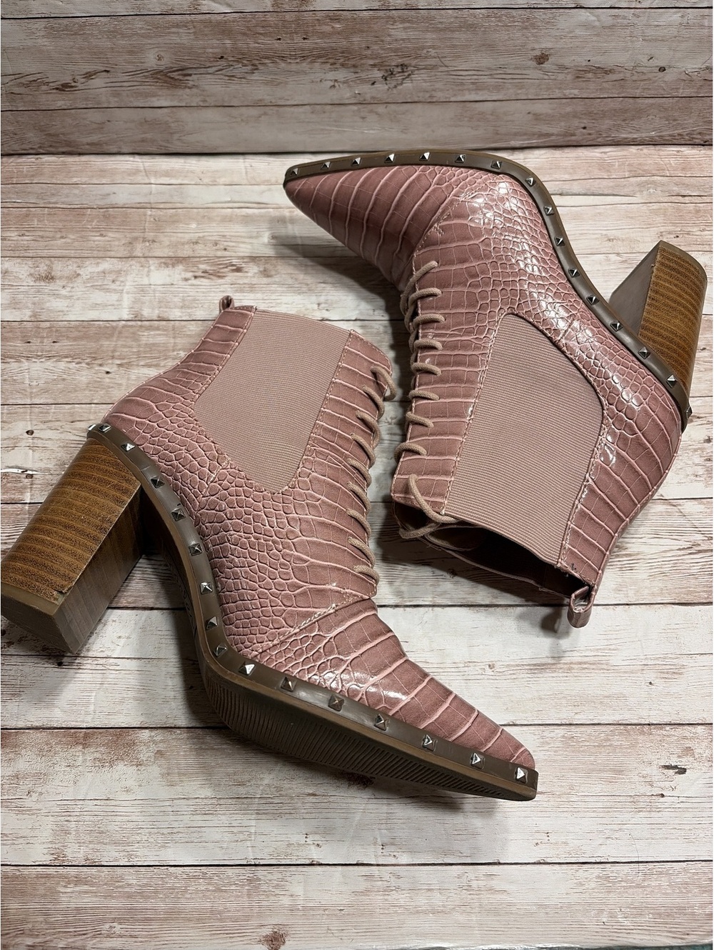 Charles David Booties 8.5 Debate Vegan Snakeskin - Picture 6 of 11